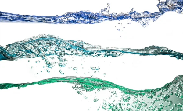 Water splash collage op witte achtergrond — Stockfoto