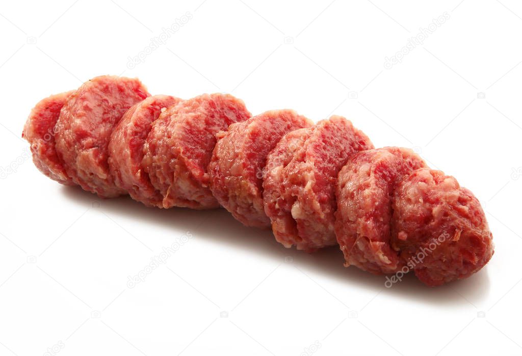 italian cotechino sausage in white background