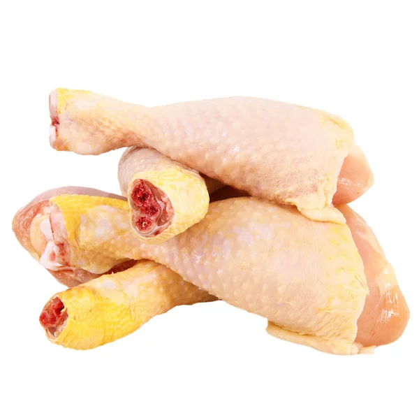 Muslos de pollo frescos en fondo blanco — Foto de Stock