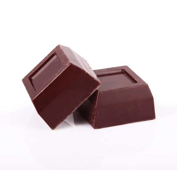 Csokoládé elszigetelt fehér háttér — Stock Fotó