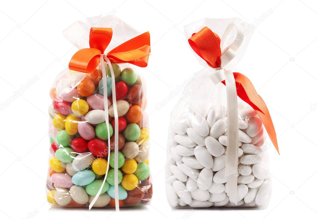 bag of comfits in white background