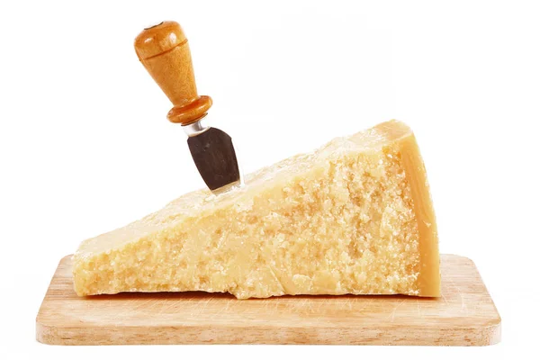 Original italian parmesan cheese in white background — Stock Photo, Image