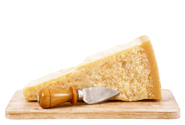 Original italian parmesan cheese in white background — Stock Photo, Image