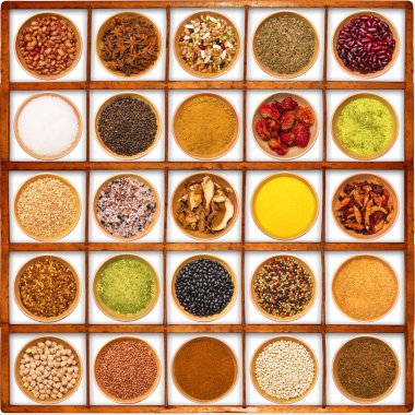 Beyaz arka plan aromatik maddeler kolaj
