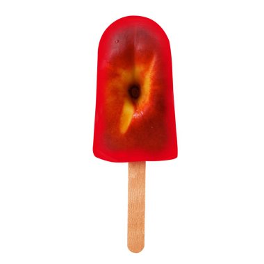 Beyaz arka planda şeftali saçağı