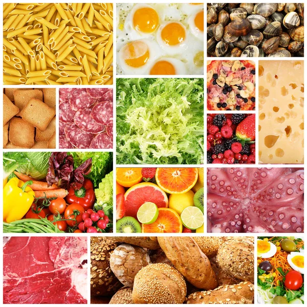 Gastro-Collage auf weißem Hintergrund — Stockfoto