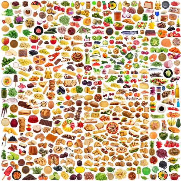 Global gastronomy collage in white background — Stock Photo, Image