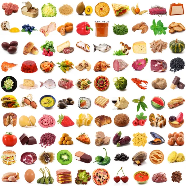 Globale Gastro-Collage auf weißem Hintergrund — Stockfoto