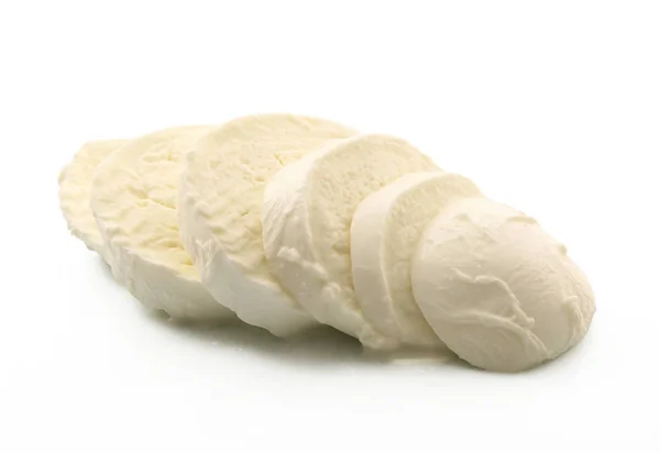 Original italian mozzarella cheese in white background — Stock Photo, Image