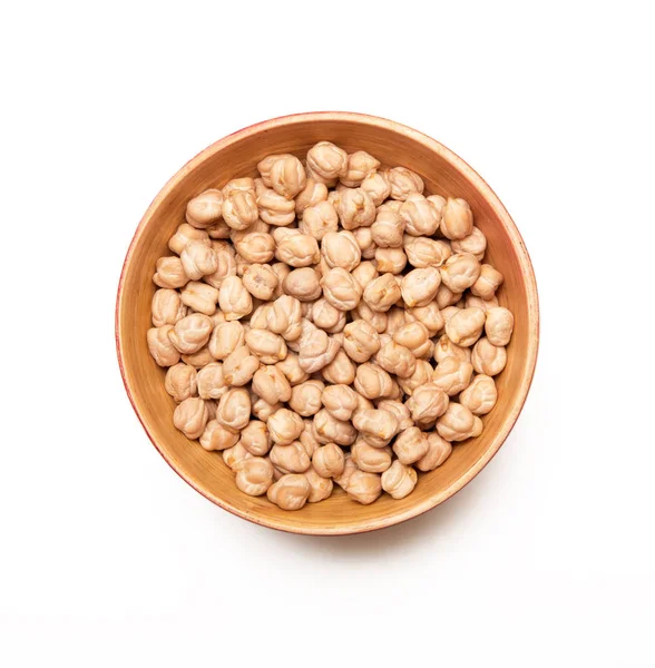 Bowl with chickpeas in white background — Stock Photo, Image