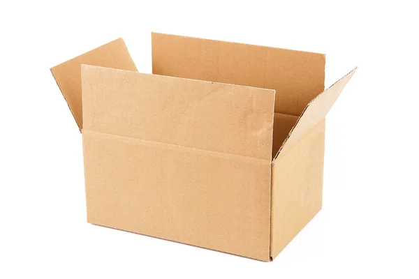 Caja de cartón en fondo blanco —  Fotos de Stock
