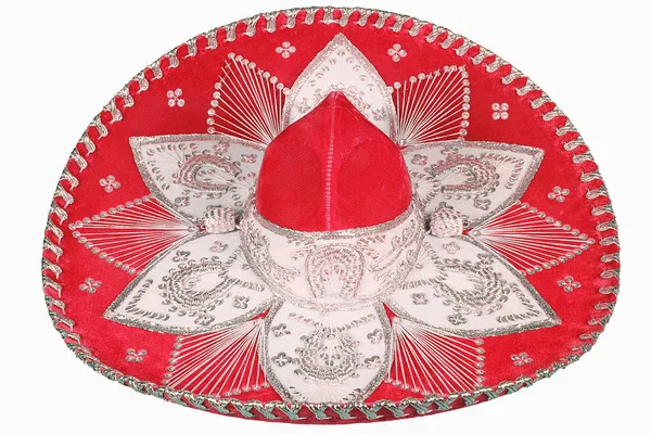 Isolierter roter Sombrero auf weißem Hintergrund — Stockfoto