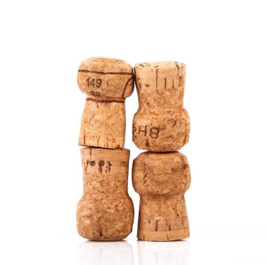 Beyaz arka plan içinde şampanya mantar