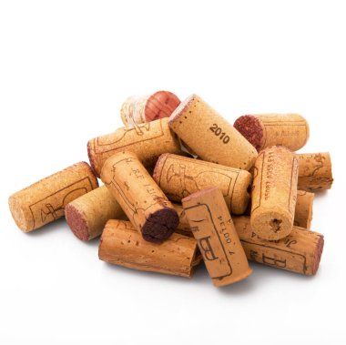 Beyaz arka plan şarap cork