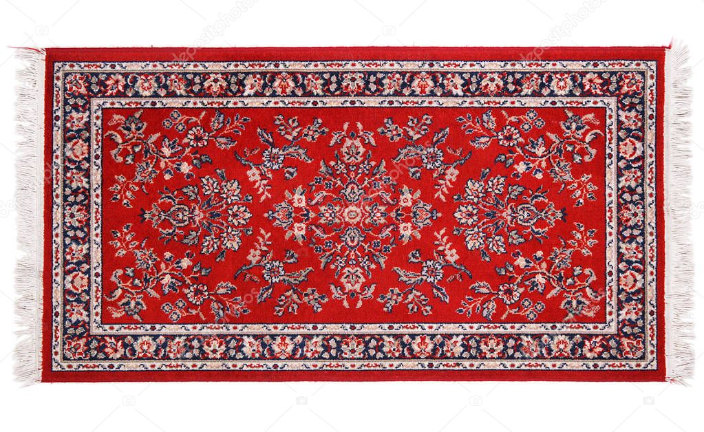 precious persian carpet on white background