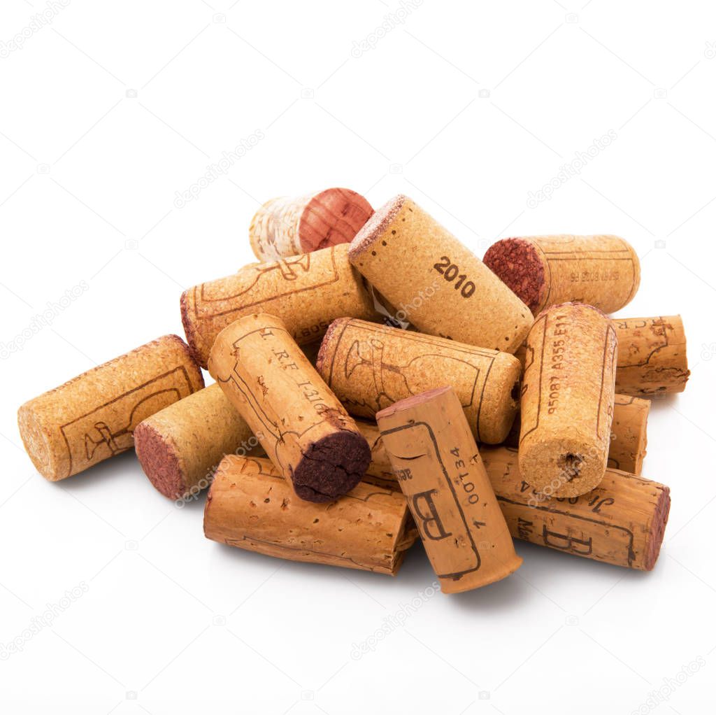 wine cork in white background