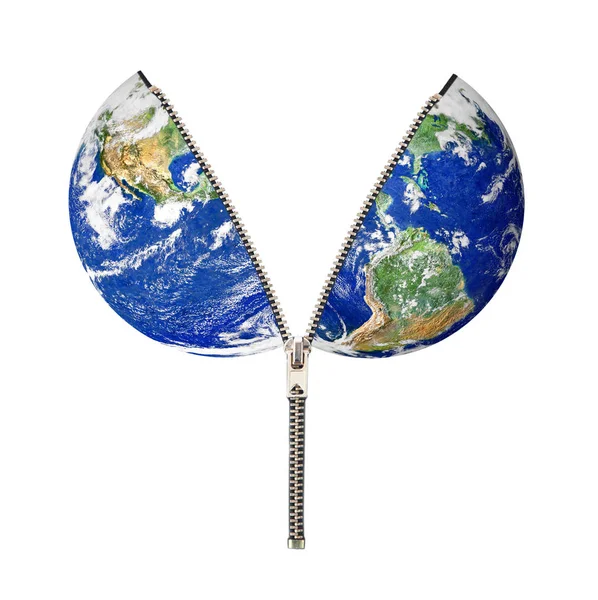 Planeta Tierra con zip — Foto de Stock