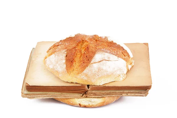 Sandwich con libro su sfondo bianco — Foto Stock
