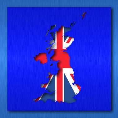 İngiltere harita mavi arka planda