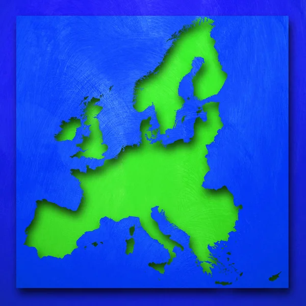 Carte verte européenne en fond bleu — Photo