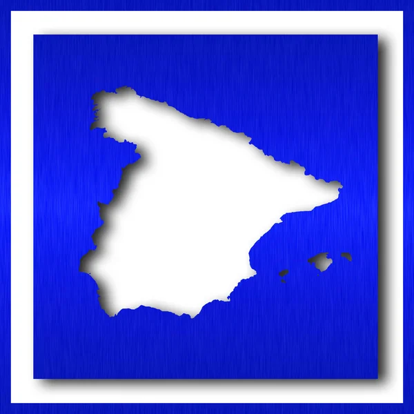 Карта Испании в белом фоне — стоковое фото