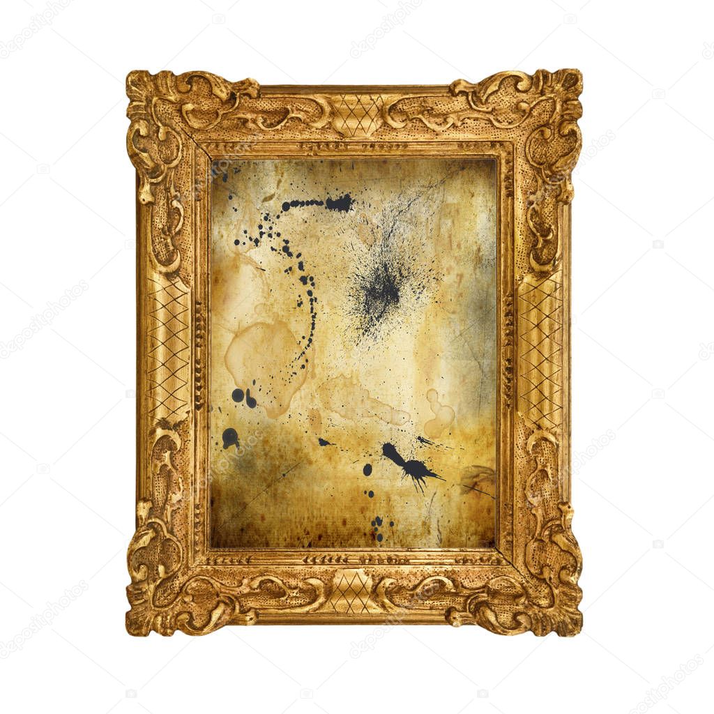 old frame in white background