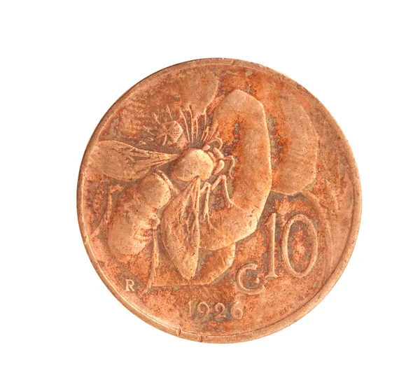 Vintage metal moneta na białym tle — Zdjęcie stockowe