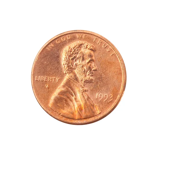 Вінтажна металева монета на білому тлі — стокове фото