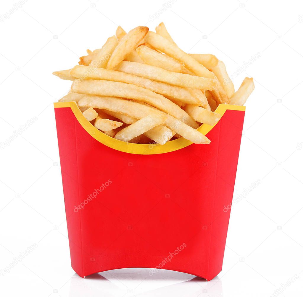 French Fries in white background
