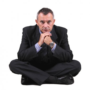 Beyaz arka planda izole iş adamı