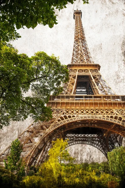 Vista Vintage da Torre Eiffel — Fotografia de Stock