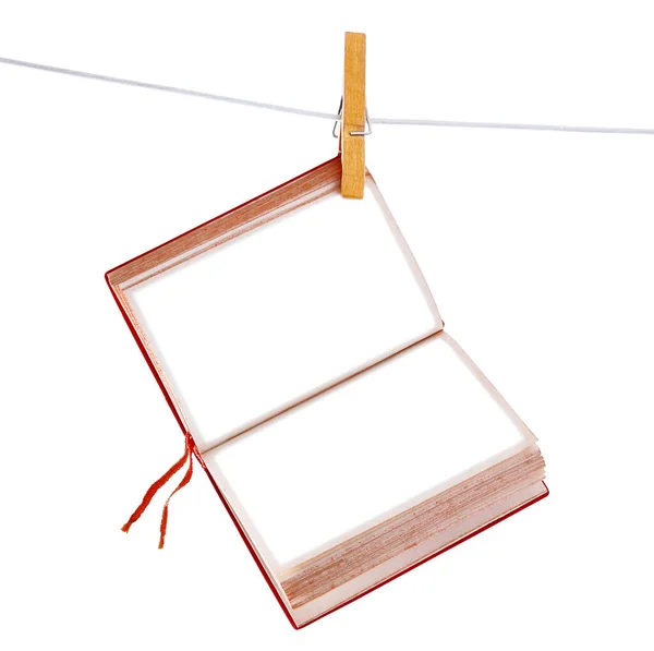 Book Hanging Blank Pages — Stock Photo, Image