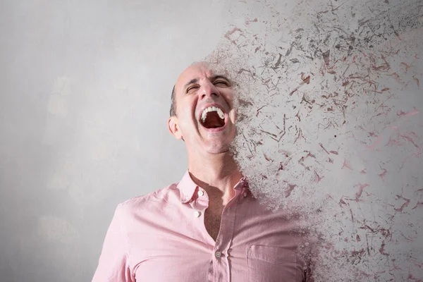 Homem Riso Muito Feliz Quebrantando — Fotografia de Stock