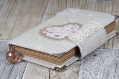 Vintage defter - Tekstil yumuşak kapak ve yer imi planlayıcısı