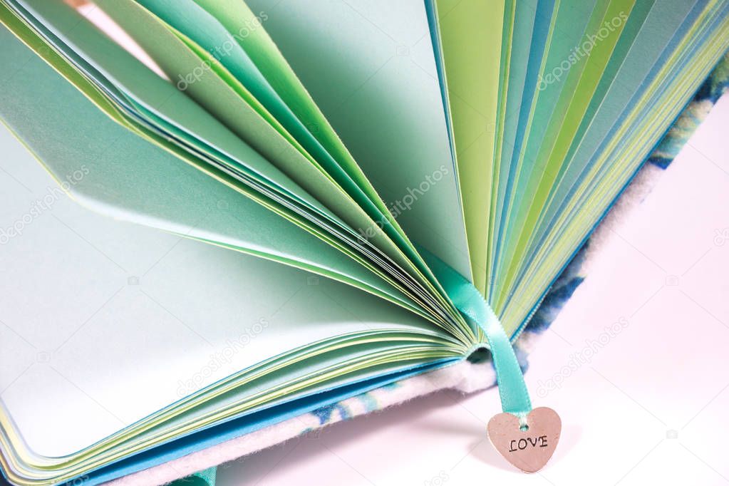 Notebooks, planners and photo albums in scrapbooking style with 