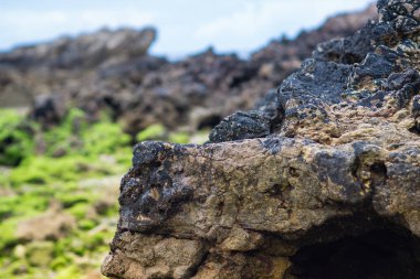 Dağlarda taş yakın çekim: renkli kaya cliff yapı