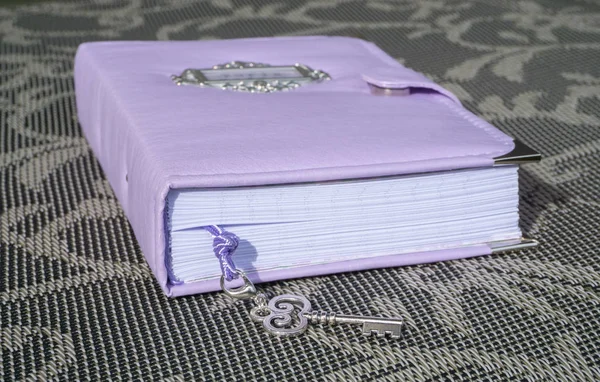 Handmade violet personal planner, notebook with stitched cover,