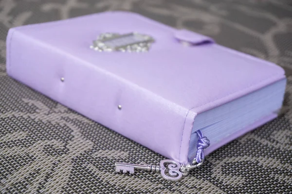 Handmade violet personal planner, notebook with stitched cover,