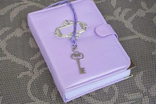 Handmade violet personal planner, notebook with stitched cover,