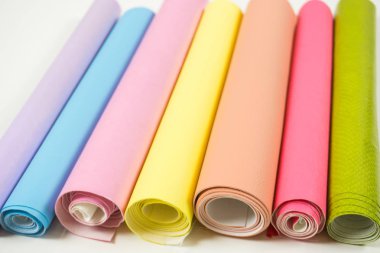 Deri farklı renk rulo sanat ve el sanatları için