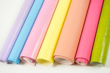 Deri farklı renk rulo sanat ve el sanatları için