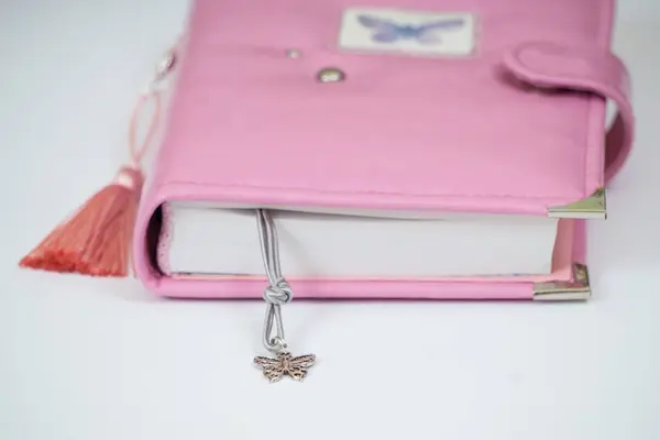 Handmade pink color  leather notebook, planner for business or e