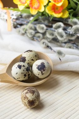 Paskalya buket, tatil dekorasyon, Kukum ve Paskalya yumurtaları