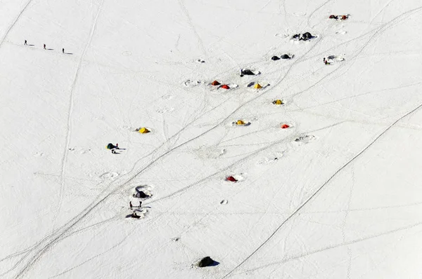 Aiguille du Midi, Fransa yakınındaki turistik çadır