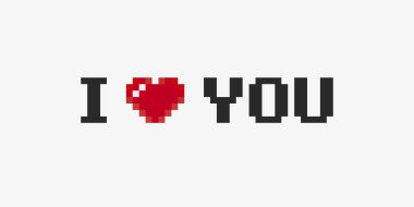 Pixel I Love You clipart