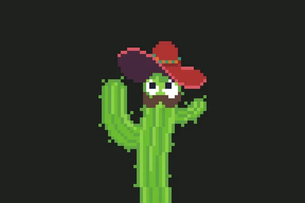Pixel Art Cactus — Vettoriale Stock