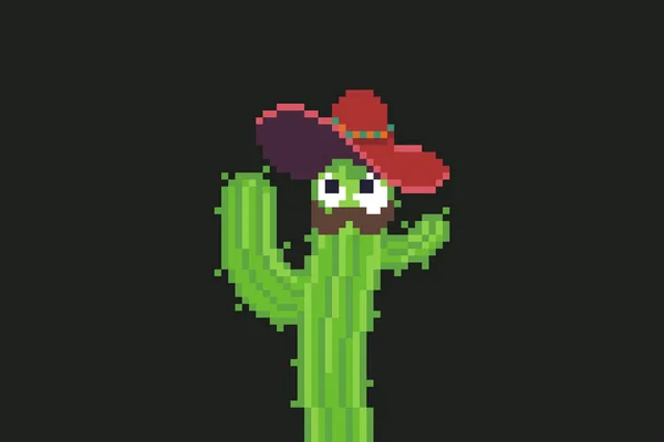 Cactus arte pixel — Archivo Imágenes Vectoriales