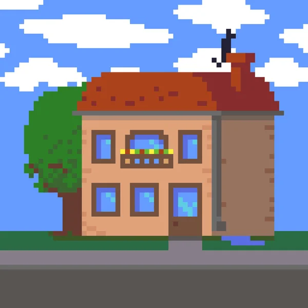 Pixel casa de arte — Vector de stock