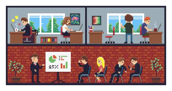 Bureau Pixel Art — Image vectorielle
