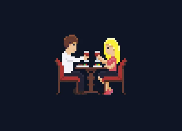 Dîner Pixel Art — Image vectorielle